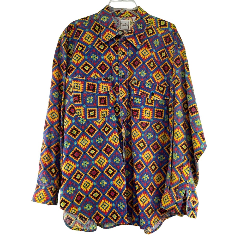 Colorful Geometric Pattern Men's Casual Button Down Shirt